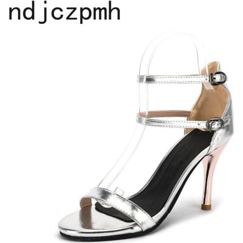 Hot Womens Sandals Summer New Fashion Lady Buckle Open Toe Sexy Comfortable Slim High Heel Womens Shoes Plus Size 33-47