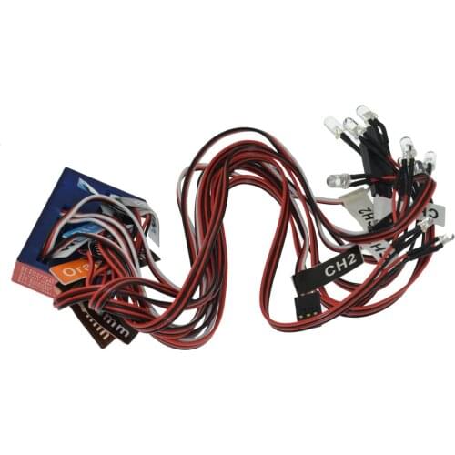 1/10 RC CH2 CH3 12 LED Flashing Light for Tamiya TT-01/TT-01E/TT-01D/TT-02/TT-02B Tractor Trailer Truck 6x6 Car Parts