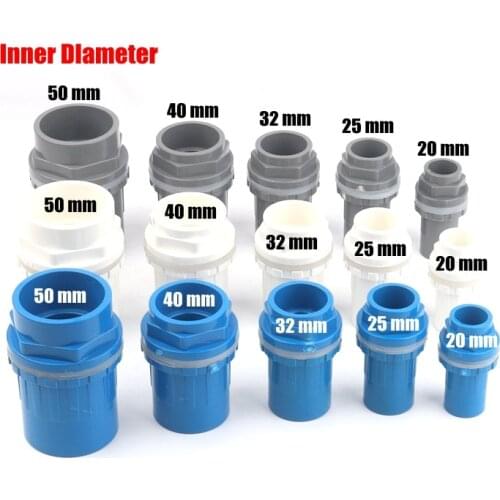 1pc I.D20~50mm New Design HI-Quality PVC Pipe Connectors Socket Water Tank Aquarium Inlet Outlet Joints Drainage Pipe Connectors