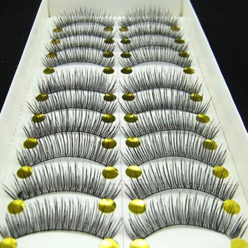 10 Pairs Black Long Cross Eyelashes Thick Wedding False Eye Lashes Party Makeup