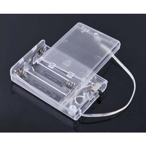 3 X 1.5V AA Battery Holder Storage Case Box With Switch Lead 3 Slots AA 3A 4.5V Batteries Holder Box Cover