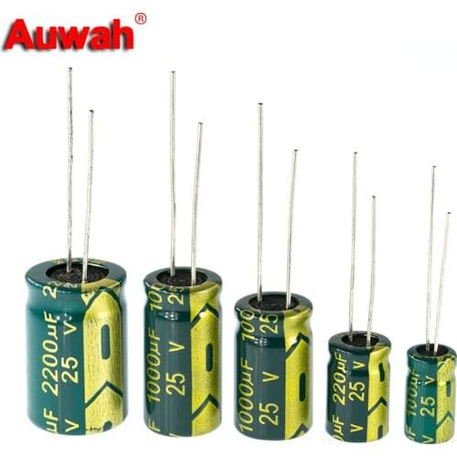 5-100pcs High Frequency Aluminum Electrolytic Capacitor 25V 47uF 100uF 220uF 330uF 470uF 1000uF 2200uF 3300uF 4700uF 10000uF