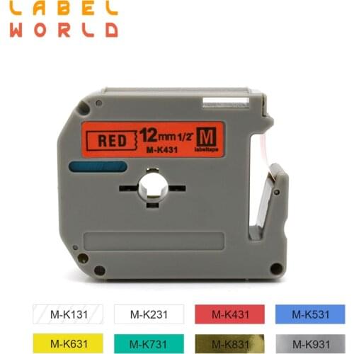5PCS 12mm multicolor MK131 Compatible Brother printer M-K331 laminated strong adhesive label tapes MK-321