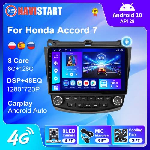 OKNAVI For Honda Accord 7 2003-2007 10 Inch Android 9.0 2Din Car Radio Multimedia Player Navigation GPS No Dvd & 12 LED Camera