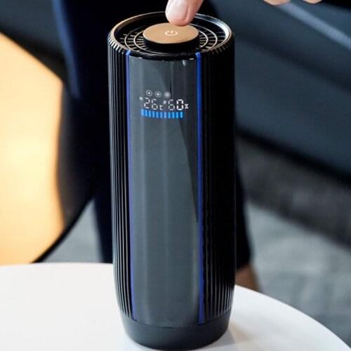 New Touch Display Cup Type Car Air Purifier And Fresher Clean Formaldehyde TVOC PM2.5 Bacterial