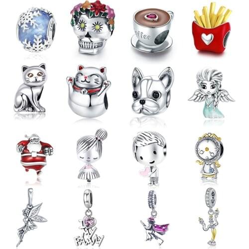 [3 days delivery] Sterling Silver 925 Crystal Snowflake Beads for Women Jewelry Making Charm fit Original Bracelet DIY Beads B