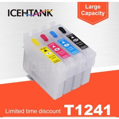 ICEHTANK T1241 Refill Ink Cartridge For Epson Stylus NX125 NX127 NX130 NX230 NX330 NX420 NX430 Workforce 320 Printer