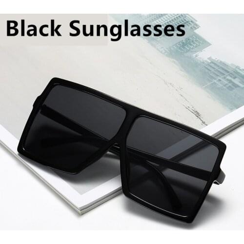 Black Sunglasses Women 2020 Square Oversized Sunglasses Shades for women Big Frame Sun Glasses for Woman Eyewear Female glasses