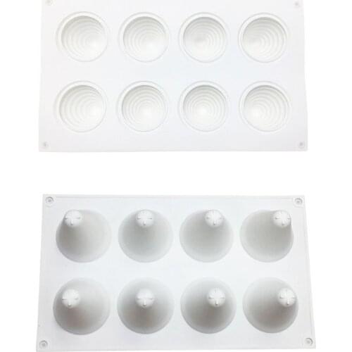 Christmas Tree Mousse Cake Mold 3D Baking Mould Chocolate Fruit Bakeware 8 Cavity Maker