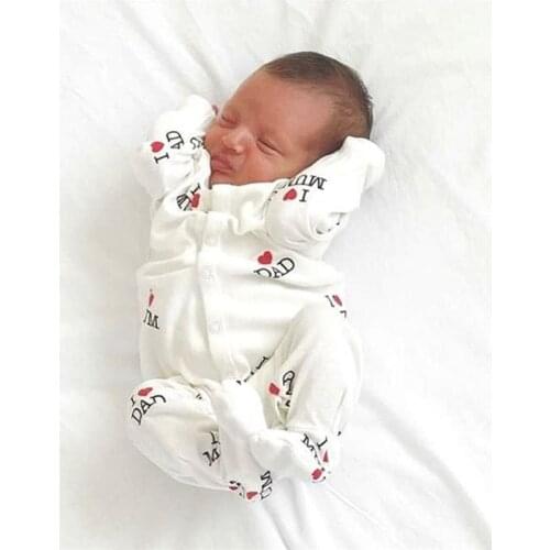 3M-12M Love Letter DAD MUM Romper Babygirl Onesie New Born Baby Boy&Girl Clothes Infant Little Girls Outfits Soft Spring Summer