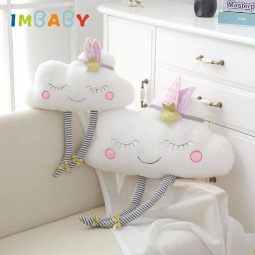 IMBABY Ins Clouds Pillow Cloud Plush Pillow Soft Clouds Cushion Kawaii Cloud Stuffed Toys For Children Kids Pillow Girl Gift