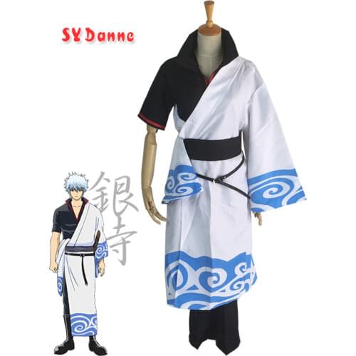 Anime Gintama Cosplay Costumes Sakata Gintoki Cosplay Costume Kimono Halloween Carnival Party Silver Soul Cosplay Costume