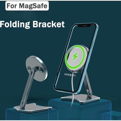 Magnetic Phone Stand Holder For iPhone 12 12Pro Max 12Mini Magsafe Charger Wireless Charging Pad Desktop Phone Holders Bracket
