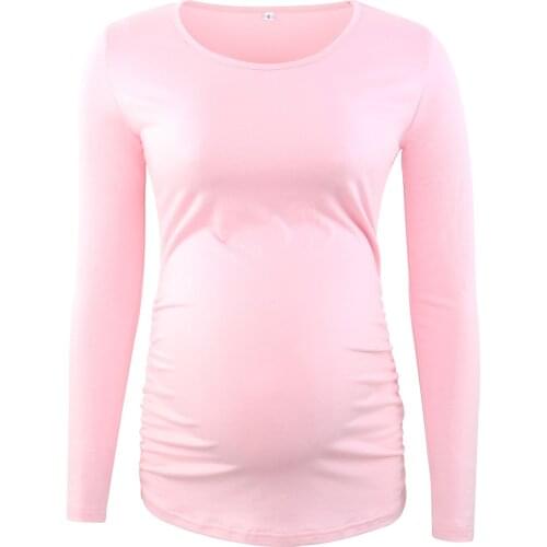 Fashion Women Long Sleeve Maternity Ladies Loose Pregnancy Clothes O-Neck Top Comfotable Simple Solid Autumn Winter Classic Tops