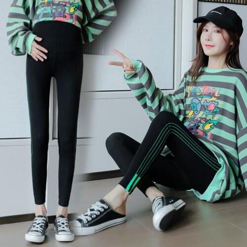 New spring and autumn leggings maternity pants fashion all-match outer wear pregnant women high waist belly lift plus size pants