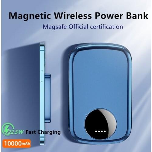 2021 New 10000mAh magsafe Power Bank 15W Magnetic Wireless Mobile Phone Charger powerbank For iphone12 12pro maxExternal battery