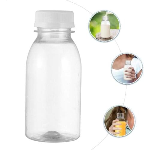 10Pcs Transparent Water Bottle Plastic Beverage Bottles 250ML Clear Plastic Milk Bottle For Bottling Kitchen Supplies