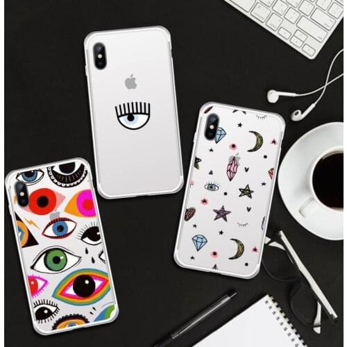 Evil eyes Creativity Crazy art Phone Case Transparent for iPhone 6 7 8 11 12 s mini pro X XS XR MAX Plus cover shell accessorie