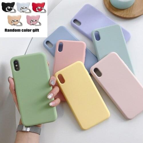 Silicone Solid Color Phone Case For Huawei Honor 7A 5.45inch 7S 8S 8A 8C Pro Soft Cover Candy Color For Honor 9 9i 9A 9X Lite