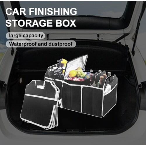 Folding Car Trunk Organizer Large Capacity Storage Net Box With Handle Trunk Organizers Cube Multifunctional Bag car accessories