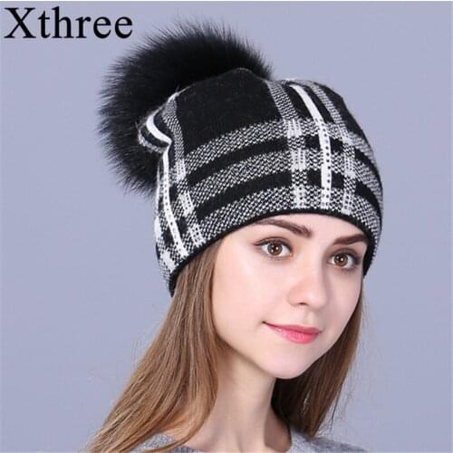 Xthree women autumn winter hat for girl knitted beanies hat 2017 new fashion Female Skullie girl wool cap