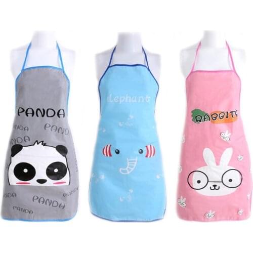 Women Housewife Cartoon Kitchen Aprons Restaurant Waterproof Cooking Bibs Crafts