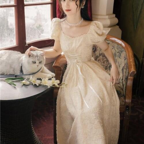 Women Dresses Skirt Dress Summer Puff Sleeve Dress Vestido De Mujer Femme Robe