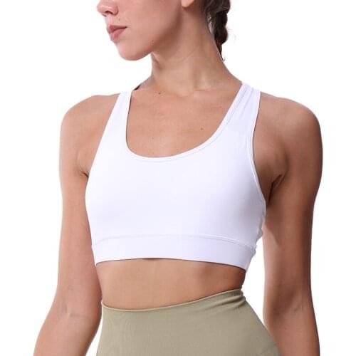 Womens Medium Support Cross Back Wirefree Removable Cups Sport Bra Tops Freedom Seamless Yoga Running Sports Bras