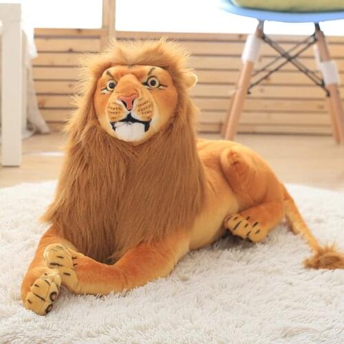 1pc 30-75cm Simulation Lion Plush Toys for Children Kids Cute Real Life Animal Doll Cartoon Stuffed Toy Birthday Gift Home Decor