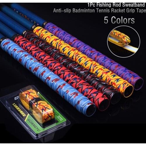 1Pc 1.5m Anti-slip Sport Fishing Rods Grip Sweat Band Badminton Squash Handle Tape Racket Grip