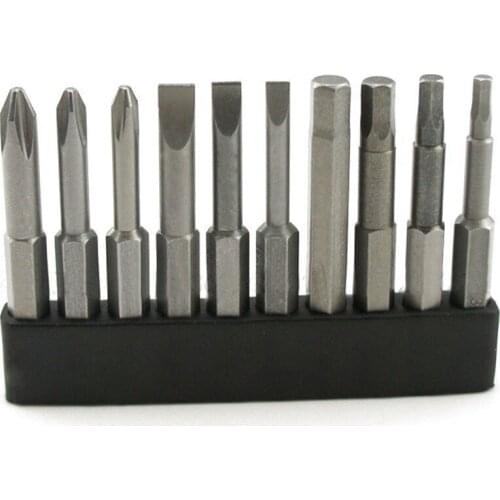 10Pcs/Set Phillips Screwdriver+Slotted Screwdrive Head+Hex Screwdriver Set 50mm Length