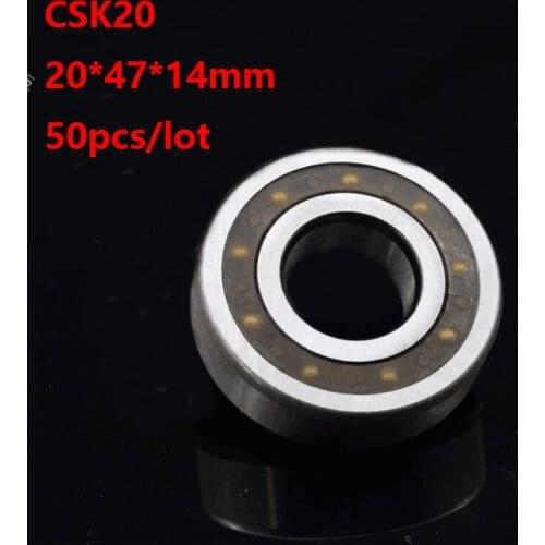 50pcs/lot CSK20 20mm One Way Clutch Bearing Without keyway 20*47*14mm Clutch Backstop Bearing 20×47×14mm
