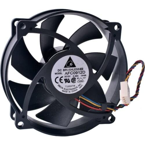 AFC0912D 90X90X25mm 12V 0.46A computer CPU cooler fan 4pin PWM speed adjusting cooling fan
