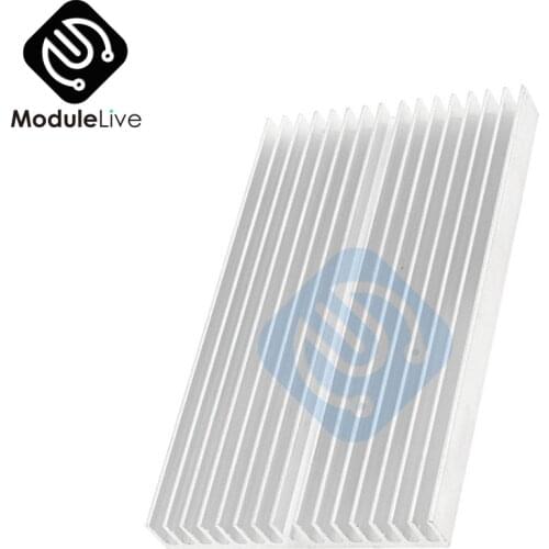 Silber Ton Aluminium Kuehler Kuehlkoerper Heatsink 100 x 60 x 10 mm New
