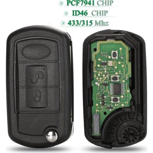 Bilchave 10pcs 3 Buttons 433/315Mhz PCF7941 Chip Flip Remote Control Car Key Fob For RANGE ROVER Sport Land Rover Discovery 3
