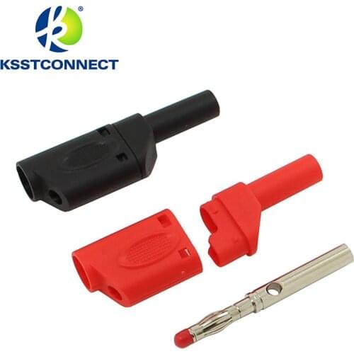 BP502N Nickel plated Safety Fully Insulated 4mm Male Stackable Banana Plug Connector CATII600V/32A