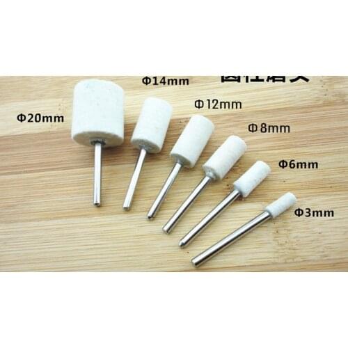 Free shpping of 10PCS/pack 4-20*3mm cylindrical wool polishing wheel polishing grinding flat head electric grinding head