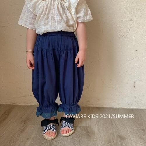Children Casual Pants 2021 Fashionable New Baby Girl Summer Air-Conditioning Pants Sweet Lace Anti Mosquito Pants