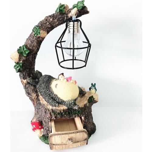 Totoro Home Decor 3D Resin Animals Table Lamp Bedroom Bedside Night Light Table Night Lamp Hearts Childrens Lighting Fixtures
