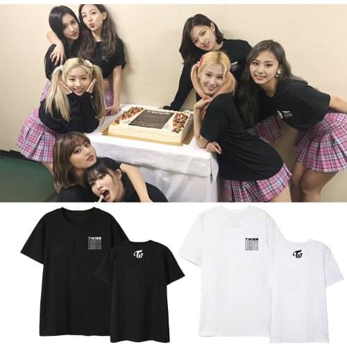 TWICE LIGHTS Concert Momo Mina Chou Tzu Yu Sana T Shirt Short-sleeved T-shirt Loose Fitting Shirt Women Tshirt Cotton KPOP New