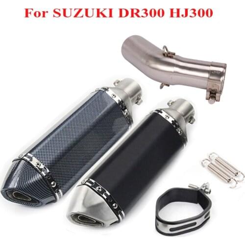 Motorcycle Exhaust Muffler Escape Tip Connect Link Tube Pipe for Suzuki DR300 HJ300 Slip-on Exhaust System Pipe