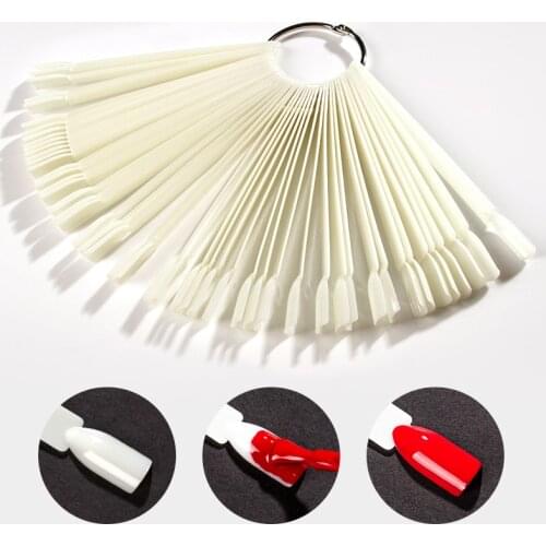 1Set False Nail Tips Nature Clear Black Fan Finger Full Card Nail Art Display Practice Acrylic UV Gel Polish Tool Manicure