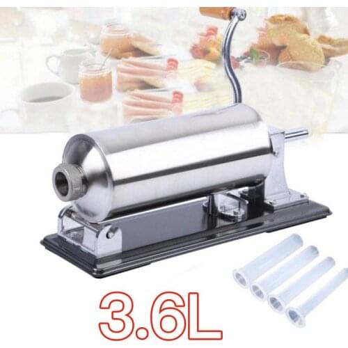 Sausage stuffer Minced Meat Machine 3.6L Homemade Sausage Stuffer Horizontal Stainless Steel Salami Making Sausage Maker HWC