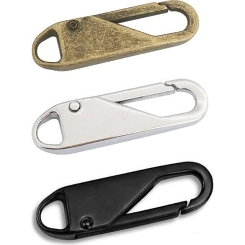 10Pcs Metal Zipper Head Repair Kit Zipper Puller Slider Handle Fixer Replacement DIY Sewing Craft for Luggage Suitcase