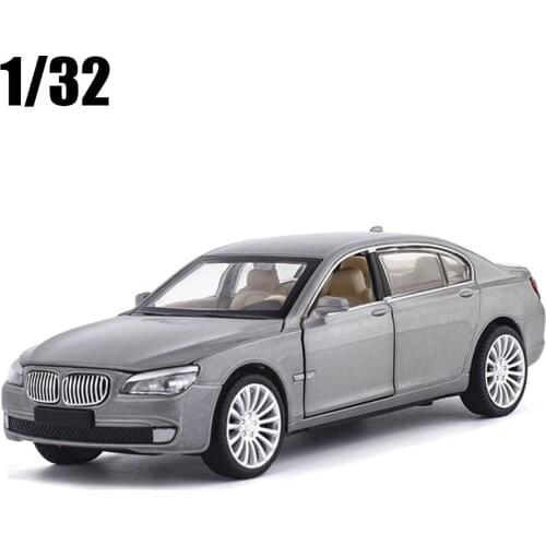 1:32 760Li Coupe Toy Alloy Vehicles Car Model Pull Back Sound Genuine License Collection Simulation Gift Children Toys