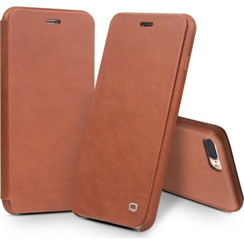 QIALINO Fashion Flip Cover for iPhone 8 plus for 4.7/5.5 inch Genuine Leather Luxury Business Style Phone Case for iPhone 8