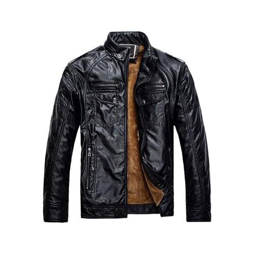 Winter Male Leather Jacket Mens Coats Fur inside Men Motorcycle Jacket High Quality PU Leather Outwear Jackets Plus Size.YA117