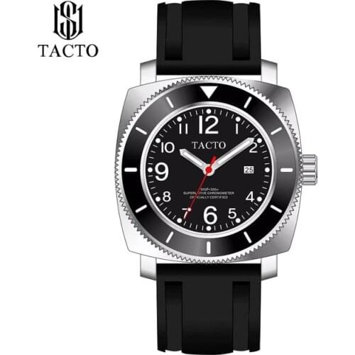 TACTO Brand Men Sports Watches Stainless Steel Rubber Strap Quartz Wristwatches Waterproof Swimming Military Watch AAAAA 2020