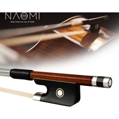 NAOMI 4/4 Cello Bow Brazilwood Bow Octagonal Stick Sheep Skin Grip White Mongolia Horsehair Ebony Frog W/ Paris Eye Inlay