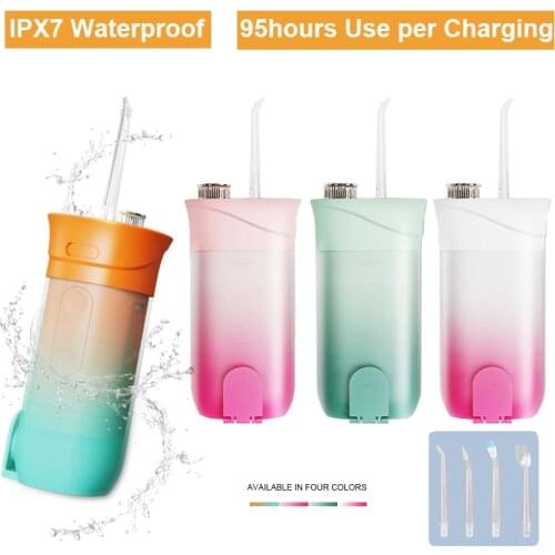 New Oral Irrigator USB Rechargeable Water Flosser Portable Dental Water Jet 200ML Water Tank Waterproof Teeth Cleaner